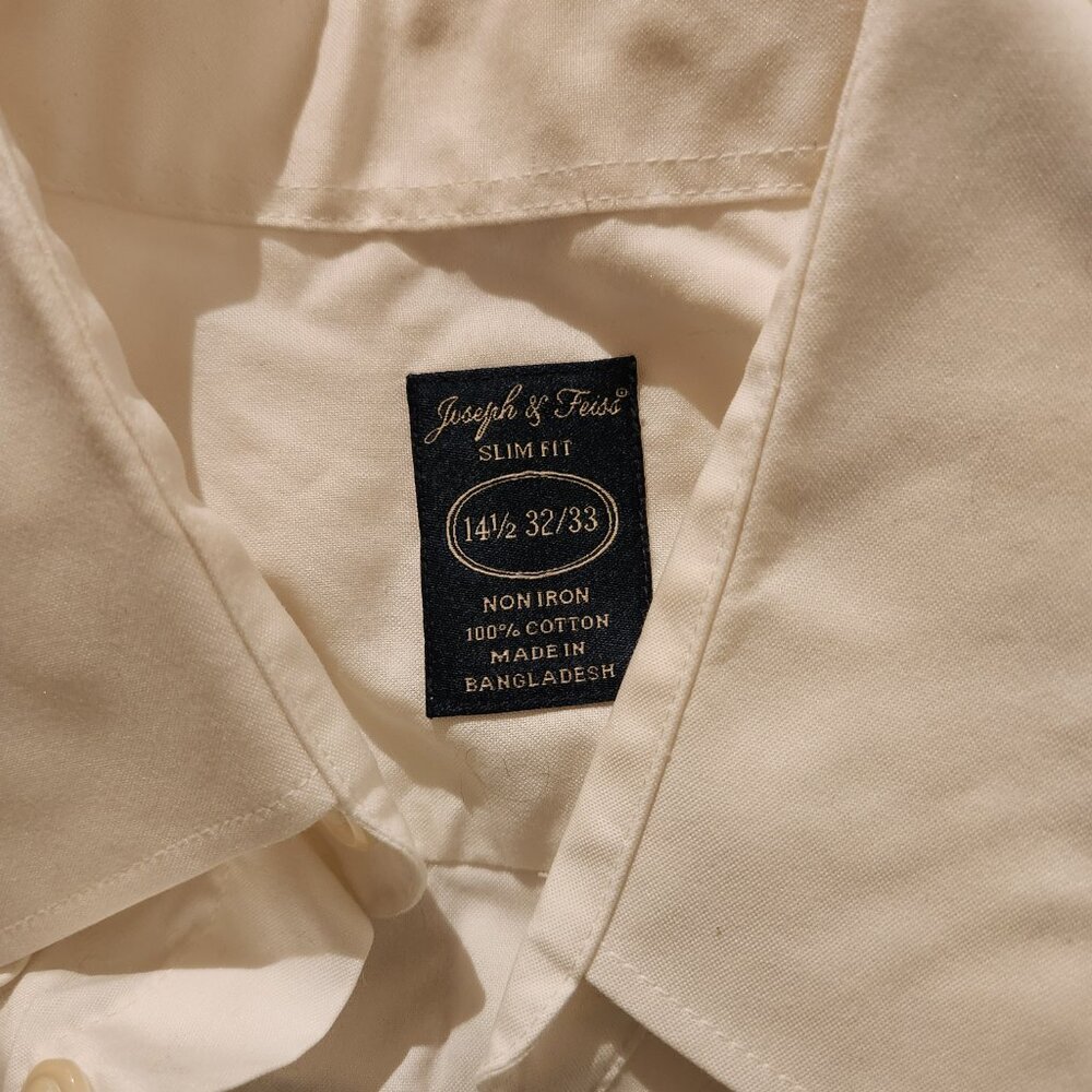 Men's style Joseph & Feiss white button up shirt size 14.5  32/33 - Picture 2 of 4